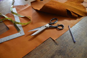 Tools and locally sourced leather