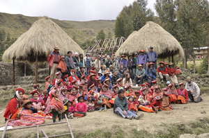 Weavers during the center's construction in 2009