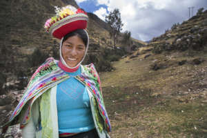 Felicitas stands proudly in her hometown.
