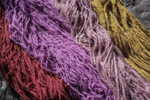 Handspun, naturally-dyed alpaca yarn for new throw
