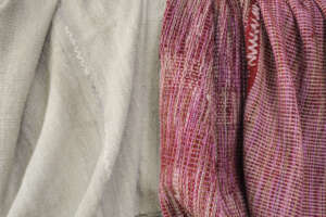 Alpaca throws, dyed with tara pod and cochineal