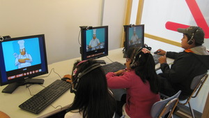 Iris learning English at the RIA
