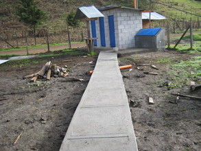 Sidewalk keeps bathrooms & wash station accesible