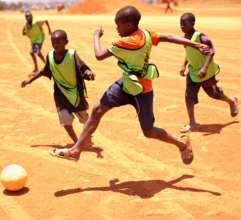 Boys playing football