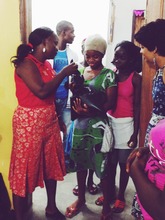 School Nurse Iris handing out care packages