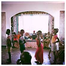 Girls practicing their dance for the opening!