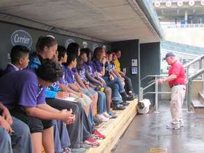 In the Target Field dugout!