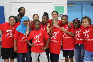 Playworks' basketball team gets ready to play!