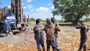 Drilling for water - Ngandu school