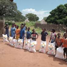 ORPHANS AT KAMWI RECEDIVE BAGS OF MAIZE