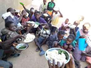 Feeding programme at Bunsanga School