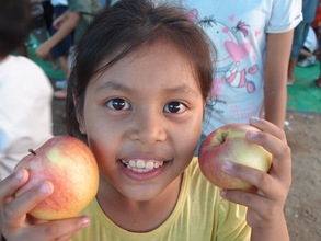 Children get apples occasionally