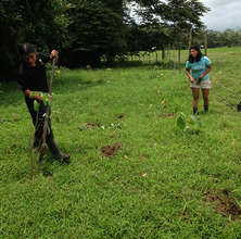 Jimmy and Yami planting Brugo's trees