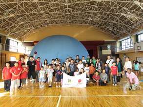 With the spectators of the last planetarium show.