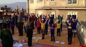 Doing yoga classes...