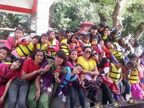 Celebrating vaction in out door...
