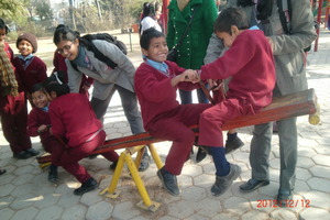 Playing in fun park