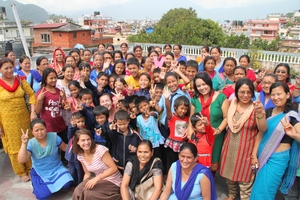 Group photo of the women and girls