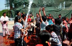 Colour Festival Holi celebrating at Raksha Nepal