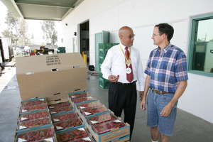 Rodney Taylor with local farmer Bob Knight