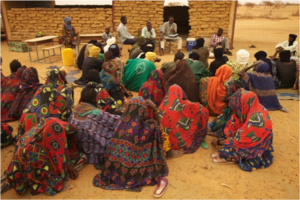 Community meeting at Seiga school