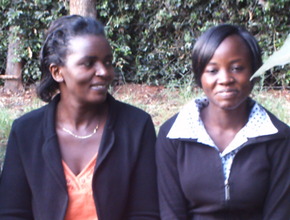 Catherine talking with girl beneficiary