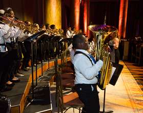 Jazz band students entertain the audience