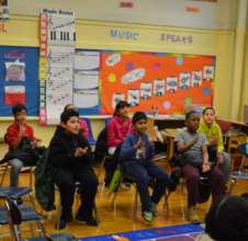 Students eagerly participate in music class!