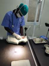 Kenyi preforms post-resuscitation on a newborn