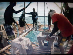 Local fishers staging the artificial habitat