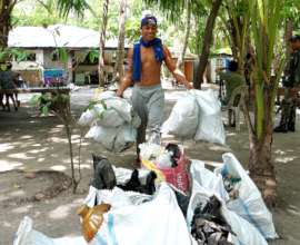 Film plastics compose  64 % of the waste gathered