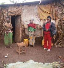 Charlotte at home of one beneficiary