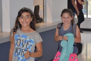 First kids walking into the new Club - so excited!