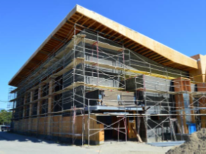 Construction progress on new gym
