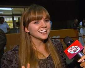 Tara giving an interview on the red carpet