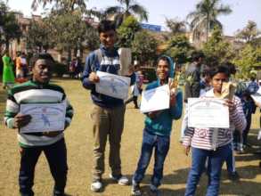 Award Winning Special Students at Sports Meet