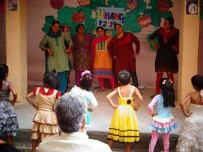 Teachers perform along with Children on Annual Day