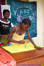 Bintu at a batik workshop in Daru