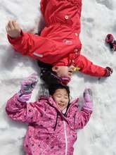 playing with snow