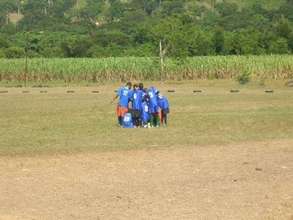 pre-game huddle