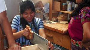Mayan Woman Learning Carpentry Skills