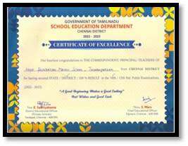 Award from Tamil Nadu Education Dept