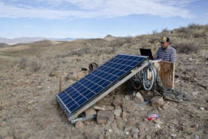 The solar panel used to power the eagle camera.