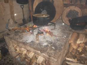 Cooking with open fire in Puebla