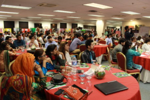 A houseful with designs exhibition at the back!