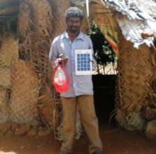 One Tribal getting solar lantern