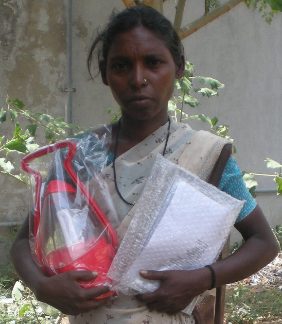 Mrs.Pandiammal, a tribe woman relieves