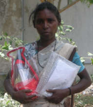 Mrs.Pandiammal, a tribe woman relieves