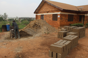 1st day of molding foundation concrete blocks
