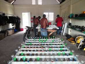Galleon dIvers building a coral nursery